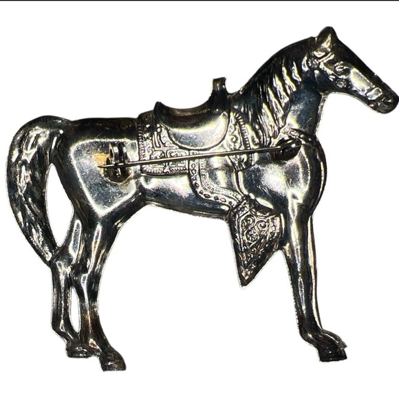 Silver Tone Horse Brooch - Picture 4 of 5